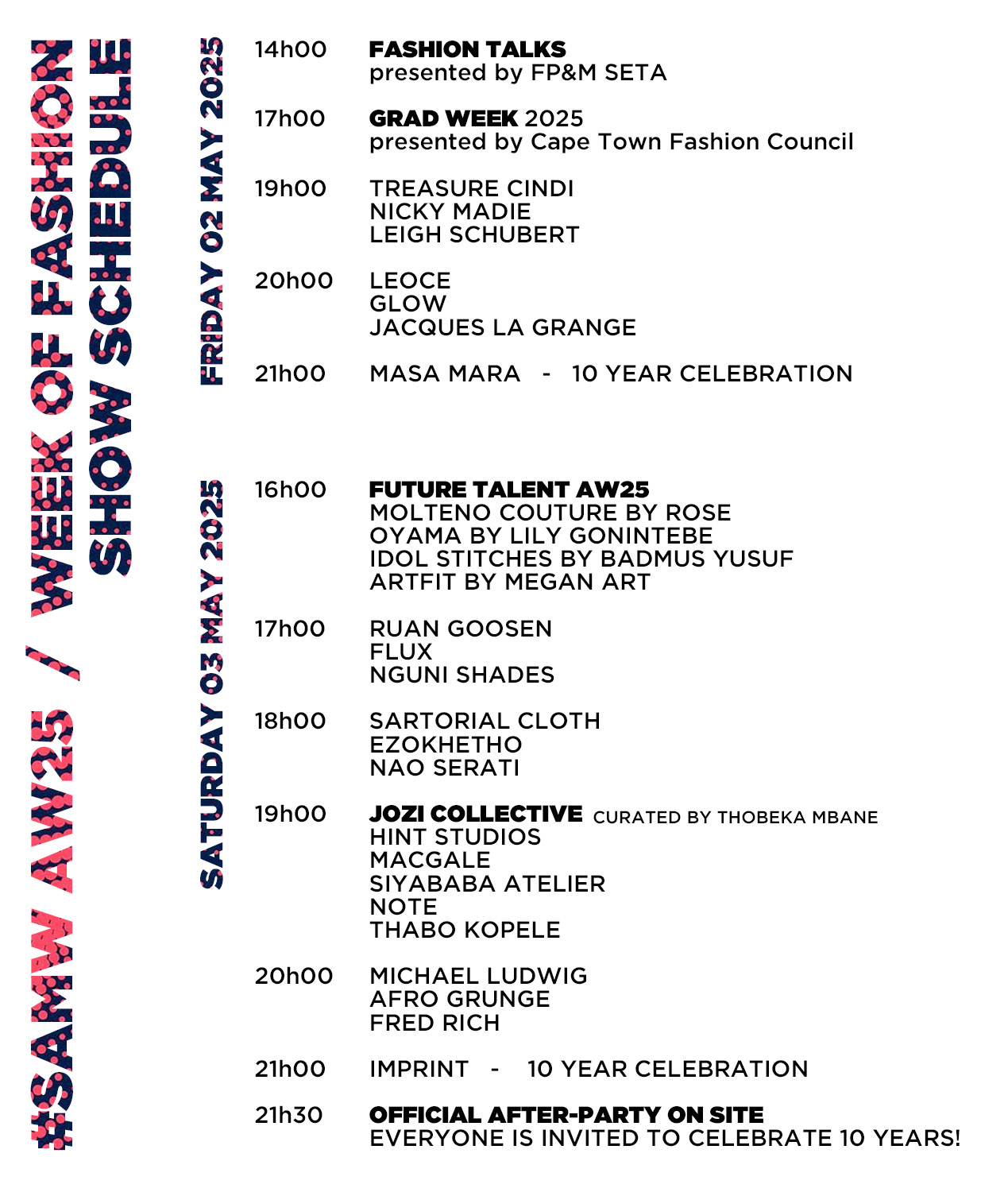AW25 Show Schedule